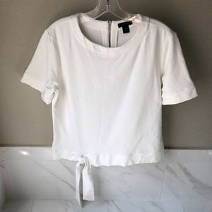 Halogen M Petite Like New White Shirt with tie